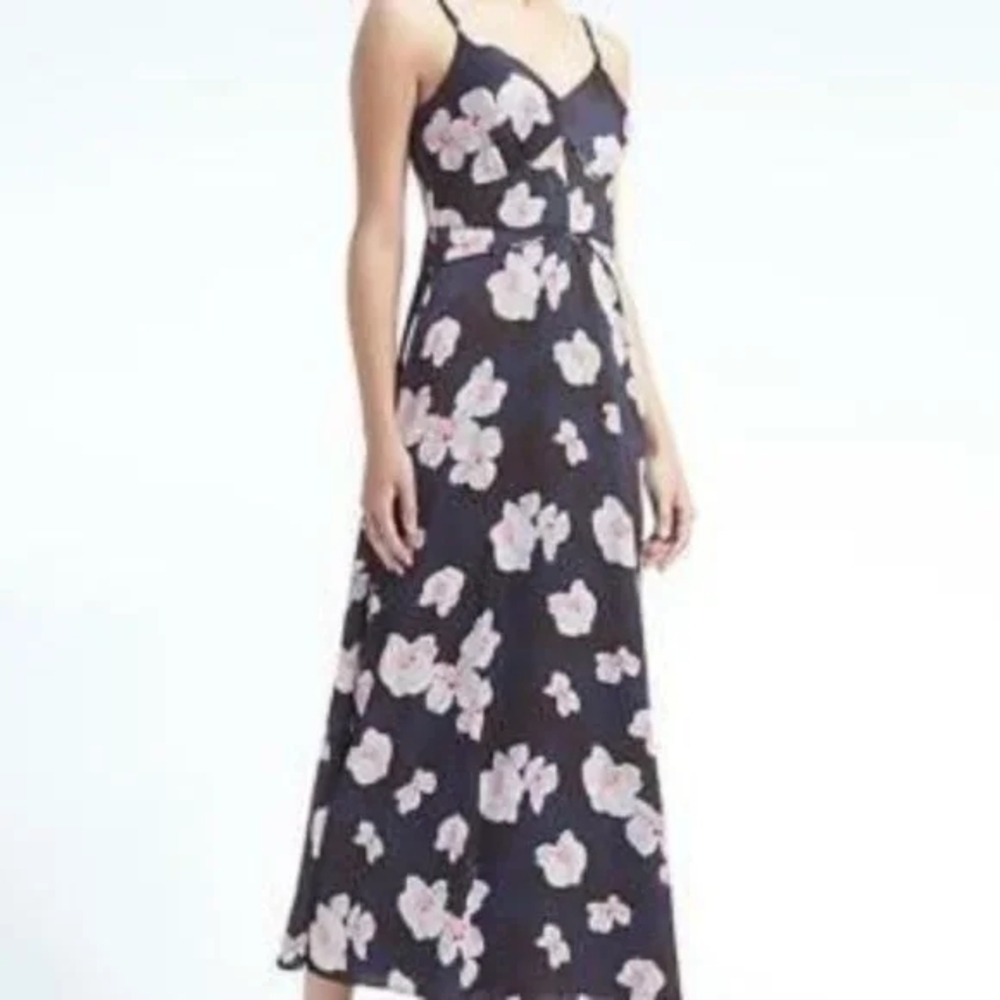 Banana Republic Navy and Pink Floral Dress